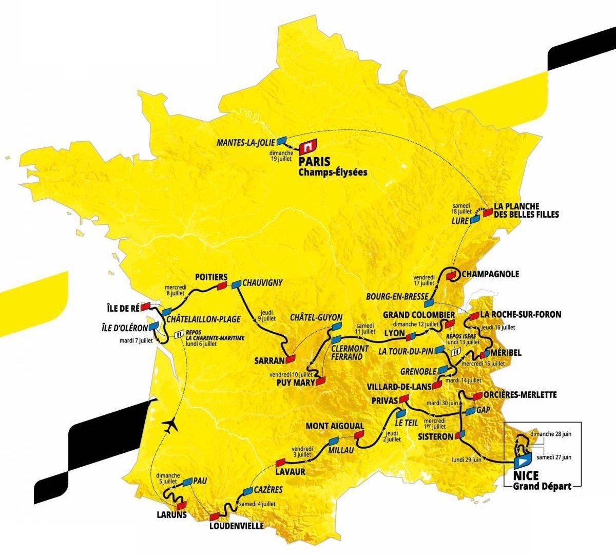 Тур де Франс 2020 маршрут всех этапов ВелоЖурнал