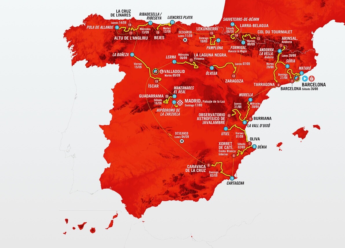 Вуэльта Испании 2023 маршрут и альтиметрия всех этапов ВелоЖурнал